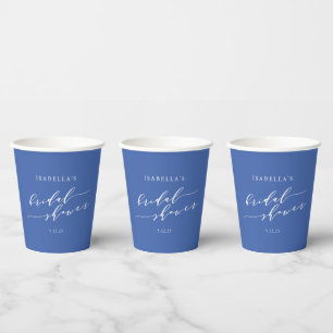 Minimalistisch Schrift Bruiloft French Blue Papieren Bekers