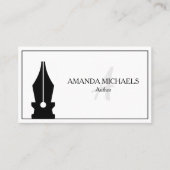 Minimalistisch Schrijver Ink Pen Visitekaartje (Voorkant)