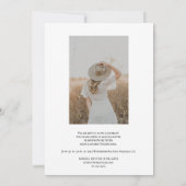 Minimalistisch Script 2-fotoafstudeerfeest Kaart (Achterkant)