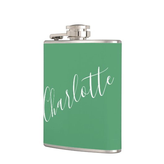 Minimalistisch script - Aangepaste naam Kelly Gree Heupfles (Links)