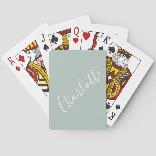 Minimalistisch script - Aangepaste naam usty Blue Pokerkaarten (Achterkant)