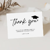 Minimalistisch script-Afstuderen Bedankkaart