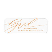 Minimalistisch script Afstuderen retour adres labe Etiket (Voorkant)