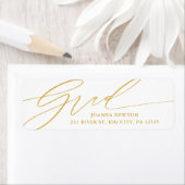 Minimalistisch script Afstuderen retour adres labe Etiket (Insitu)