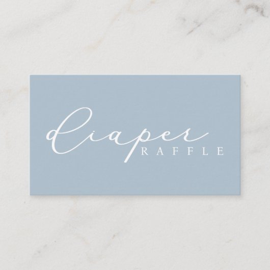 Minimalistisch Script Baby shower Luier Raffle Kaa Plaatskaartje (Voorkant)