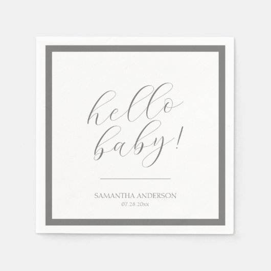 Minimalistisch Script-Baby shower Servet (Voorkant)