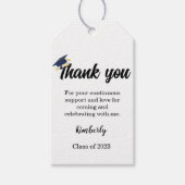 Minimalistisch script bedankt Graduation party Cadeaulabel (Voorkant)
