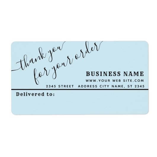 Minimalistisch script bedankt uw zakelijk mailingl etiket (Voorkant)