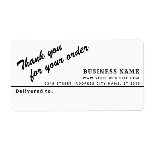 Minimalistisch script bedankt uw zakelijk mailingl etiket (Voorkant)