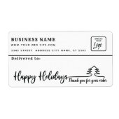 Minimalistisch script bedankt uw zakelijk mailingl etiket (Voorkant)