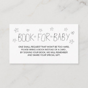 Minimalistisch Script Black Book voor Baby Baby sh Informatiekaartje