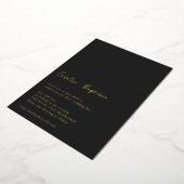 Minimalistisch Script Black Modern Wedding Gold Folie Uitnodiging (Gedraaid)