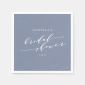 Minimalistisch script blauw Vrijgezellenfeest Servet (Voorkant)