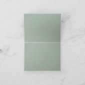 Minimalistisch script Boho Sage Green Custom Busin Bedankkaart (Binnen)