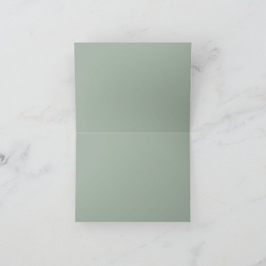 Minimalistisch script Boho Sage Green Custom Busin Bedankkaart (Binnen)