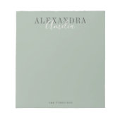 Minimalistisch script Boho Sage Green Custom Busin Notitieblok (Voorkant)