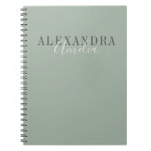 Minimalistisch script Boho Sage Green Custom Busin Notitieboek (Voorkant)