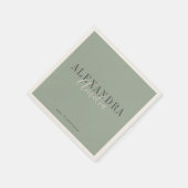 Minimalistisch script Boho Sage Green Custom Busin Servet (Hoek)