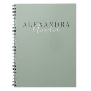 Minimalistisch script Boho saliegroen op maat zake Notitieboek