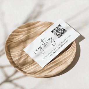 Minimalistisch script bruids- of Baby shower regis Informatiekaartje
