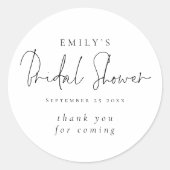 Minimalistisch Script Bruidsmeisjesfeest Bedankt Ronde Sticker (Voorkant)