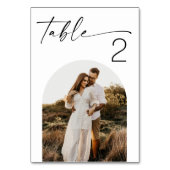 Minimalistisch script bruiloft | Elegante boogfoto Kaart (Voorkant)