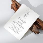 Minimalistisch script bruiloft | Foto + QR-codedet Kaart