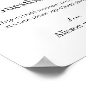 Minimalistisch script bruiloft Jenga gastenboek Poster (Hoek)