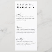 Minimalistisch script bruiloft menu (Voorkant)