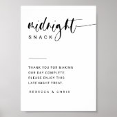 Minimalistisch Script bruiloft snack station teken Poster (Voorkant)