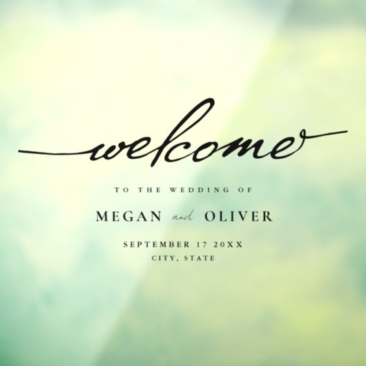 Minimalistisch script bruiloft welkom raamsticker (Vel 3)