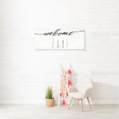 Minimalistisch script bruiloft welkom spandoek (Insitu)