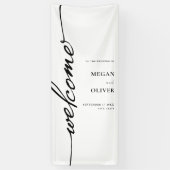 Minimalistisch script bruiloft welkom spandoek (Verticaal)