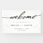 Minimalistisch script bruiloft welkom spandoek (Horizontaal)