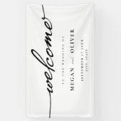 Minimalistisch script bruiloft welkom spandoek (Verticaal)