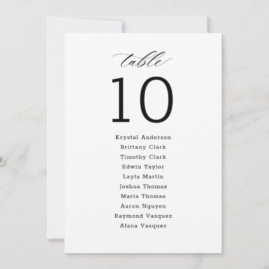 Minimalistisch Script Bruiloft Zitkaarten Kaart (Achterkant)