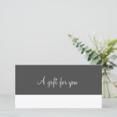 Minimalistisch script cadeaubon (Staand voorkant)