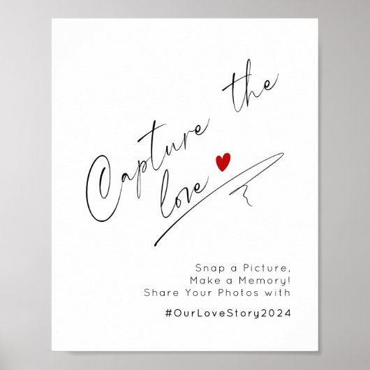 Minimalistisch script Capture the Love Wedding Poster (Voorkant)