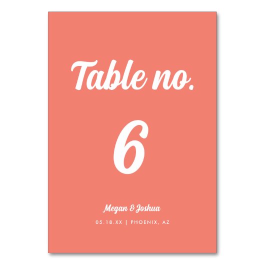 Minimalistisch script Coral Pink Wedding Kaart (Voorkant)