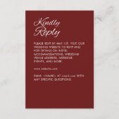 Minimalistisch script Crimson Red Wedding RSVP Kaartje (Voorkant)