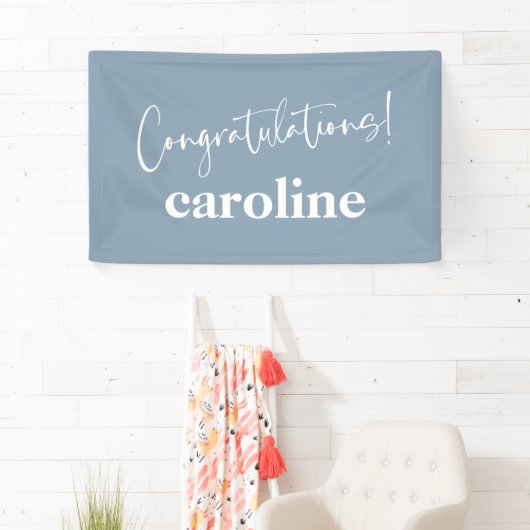 Minimalistisch Script Custom Congratulation Dusty  Spandoek (Insitu)