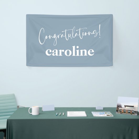 Minimalistisch Script Custom Congratulation Dusty  Spandoek (Beurs)