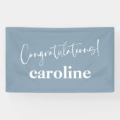 Minimalistisch Script Custom Congratulation Dusty  Spandoek (Horizontaal)