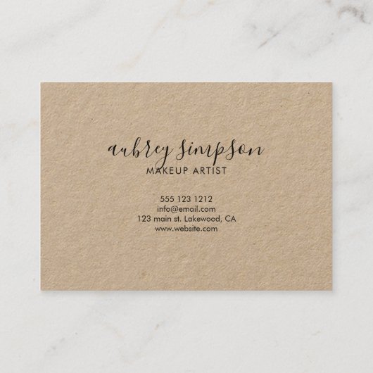 Minimalistisch script Dank u Kraft Visitekaartje (Achterkant)