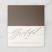 Minimalistisch script dankbaar voor Thanksgiving  (Buitenkant ongevouwen)