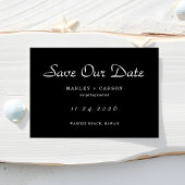 Minimalistisch script Eenvoudige zwarte bruiloft Save The Date