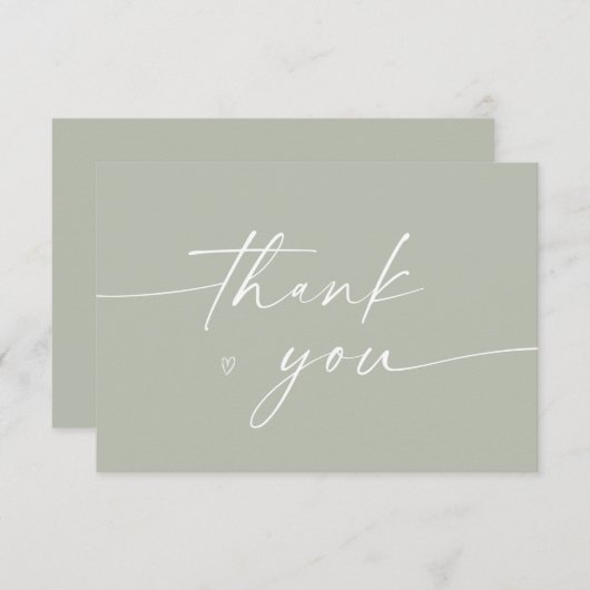 Minimalistisch script Elegant Bedankkaart (Voorkant / Achterkant)
