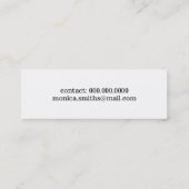 minimalistisch script-font-style elegant & modern mini visitekaartje (Achterkant)