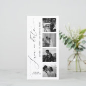 Minimalistisch script foto bladwijzer Elegant Huwe Save The Date (Staand voorkant)