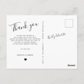 Minimalistisch script | Foto Simple Modern Harteli Briefkaart (Achterkant)